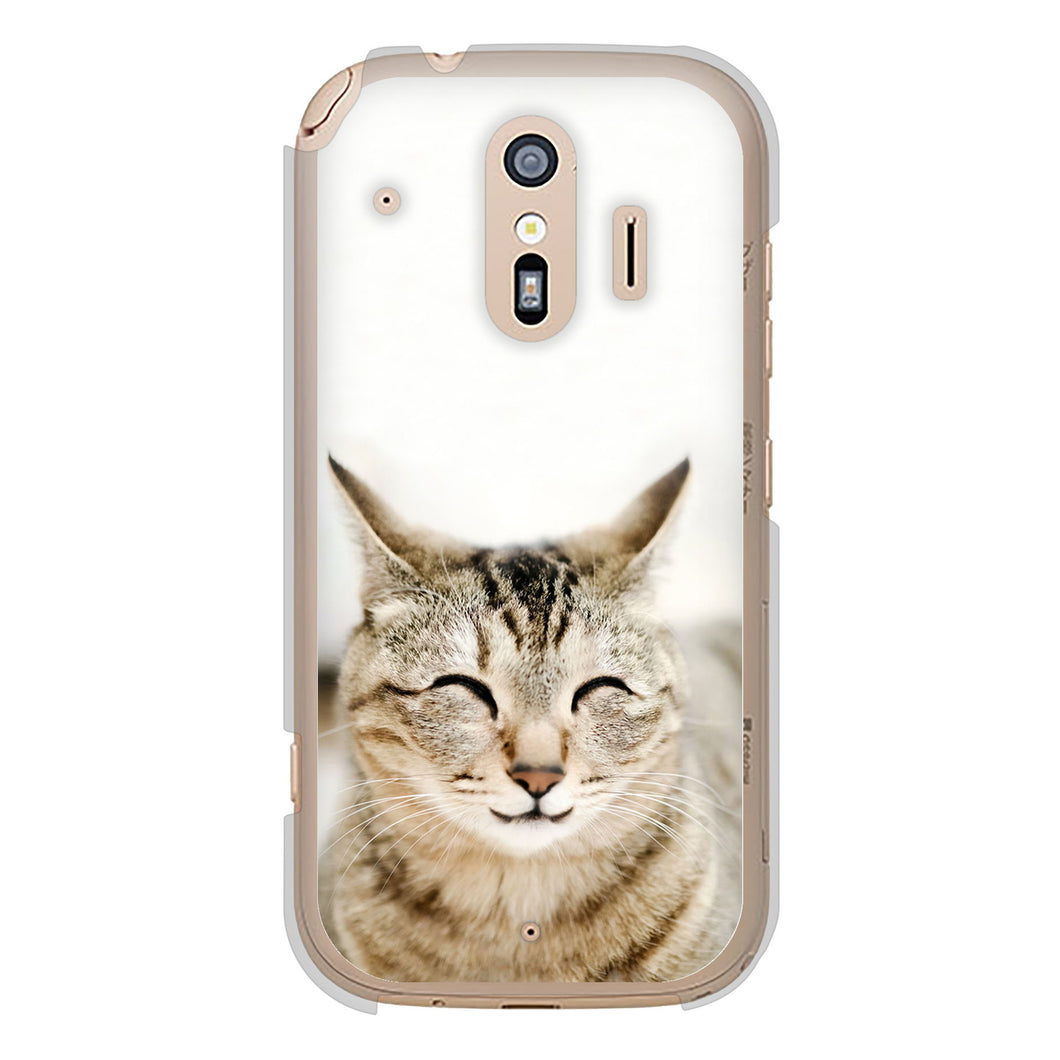 らくらくスマートフォン F-42A docomo VA801 笑福ねこ ハードケース 背面印刷