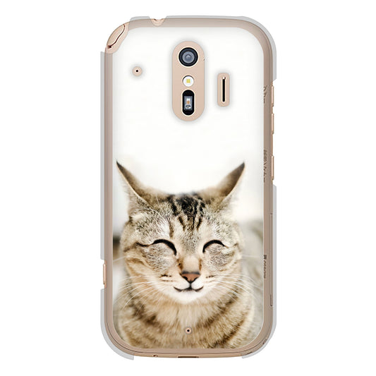 らくらくスマートフォン F-42A docomo VA801 笑福ねこ ハードケース 背面印刷