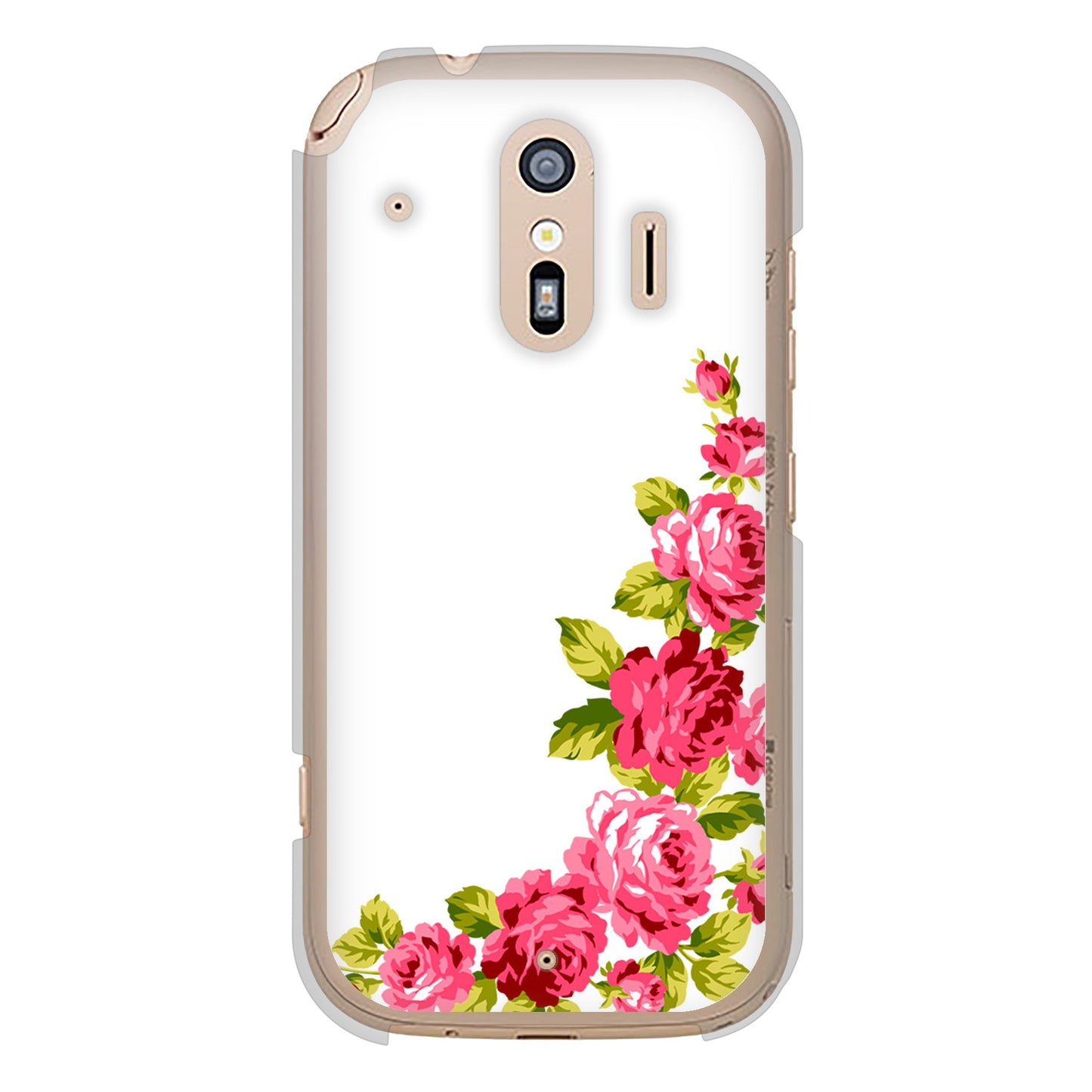 らくらくスマートフォン F-42A docomo ロマンチックなバラ ハードケース 背面印刷
