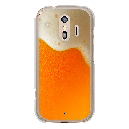 らくらくスマートフォン F-42A docomo 生ビール ハードケース 背面印刷