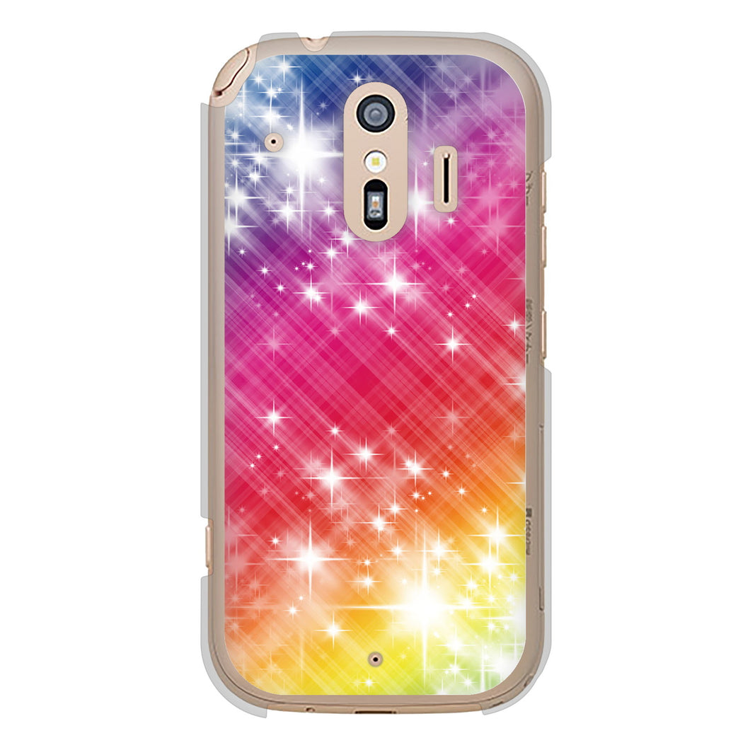 らくらくスマートフォン F-42A docomo VA872 レインボーフレーム ハードケース 背面印刷