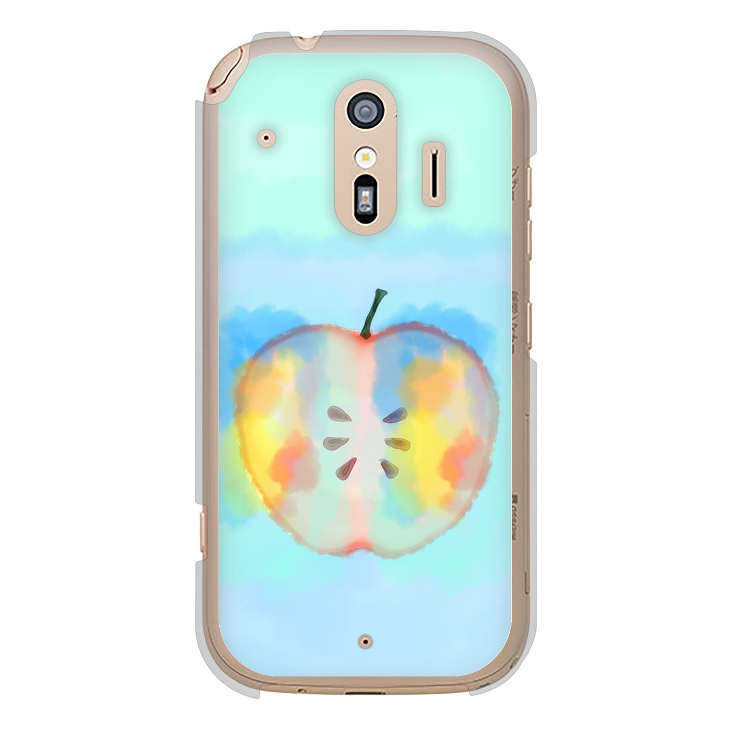 らくらくスマートフォン F-42A docomo YJ181 りんご 水彩181 ハードケース 背面印刷