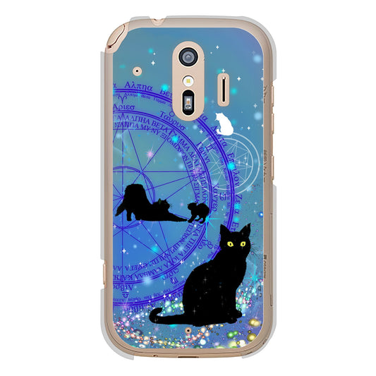 らくらくスマートフォン F-42A docomo 魔法陣猫 ハードケース 背面印刷