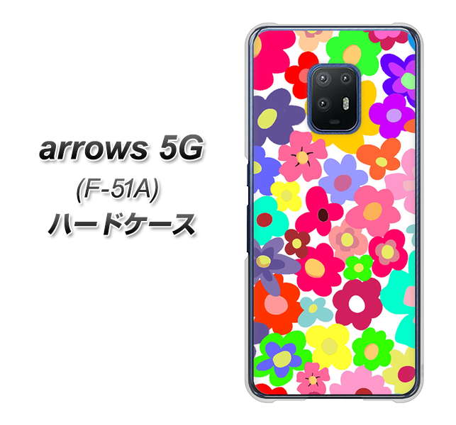 arrows 5G F-51A docomo 782 春のルーズフラワーWH ハードケース 背面印刷