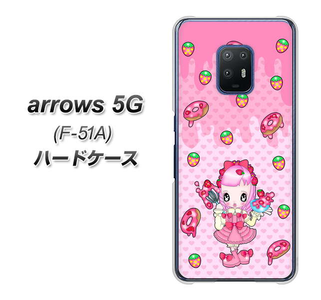 arrows 5G F-51A docomo AG816 ストロベリードーナツ（水玉ピンク） ハードケース 背面印刷