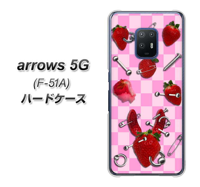 arrows 5G F-51A docomo AG832 苺パンク（ピンク） ハードケース 背面印刷