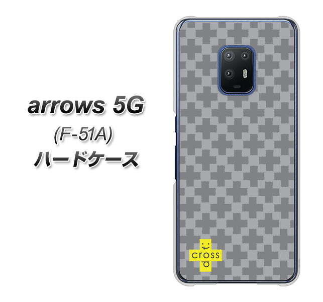 arrows 5G F-51A docomo IB900 クロスドット_グレー ハードケース 背面印刷