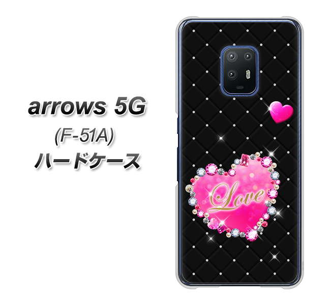 arrows 5G F-51A docomo SC823 スワロデコ風プリント ハードケース 背面印刷