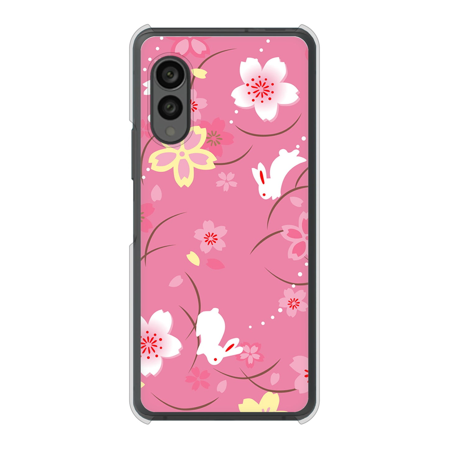 arrows N F-51C docomo 149 桜と白うさぎ ハードケース 背面印刷