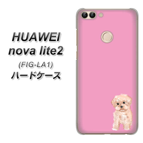 HUAWEI nova lite 2 FIG-LA1 YJ061 トイプードルアプリコット（ピンク） ハードケース 背面印刷