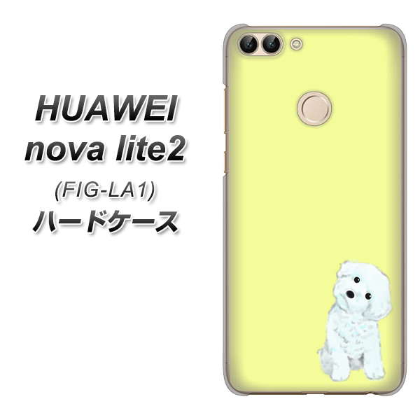 HUAWEI nova lite 2 FIG-LA1 YJ072 トイプードルホワイト（イエロー） ハードケース 背面印刷