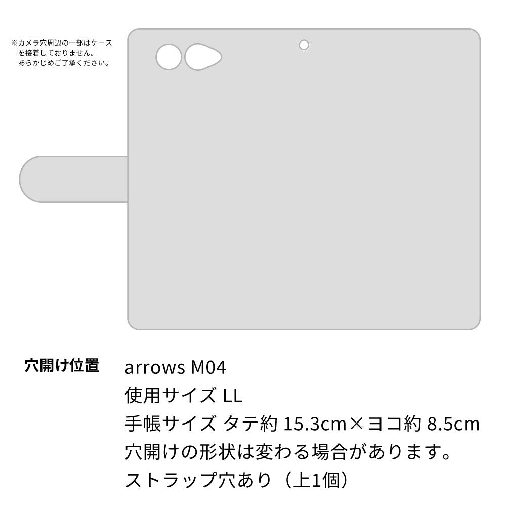 アローズ M04 画質仕上げ プリント手帳型ケース(薄型スリム)【042 ラインストーン風の印刷ゴージャスユリ】