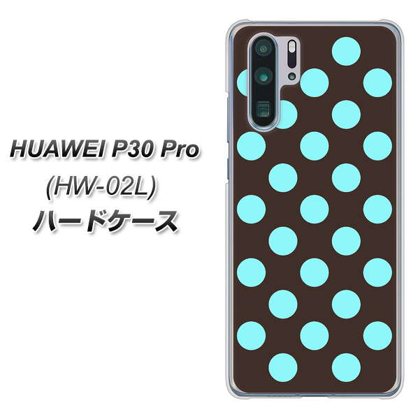 HUAWEI P30 Pro HW-02L docomo 1352 シンプルビッグ水色茶 ハードケース 背面印刷
