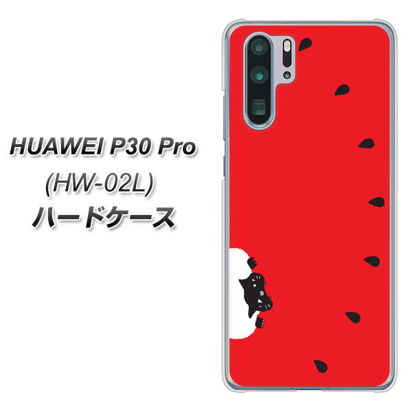 HUAWEI P30 Pro HW-02L docomo IA812 すいかをかじるネコ ハードケース 背面印刷