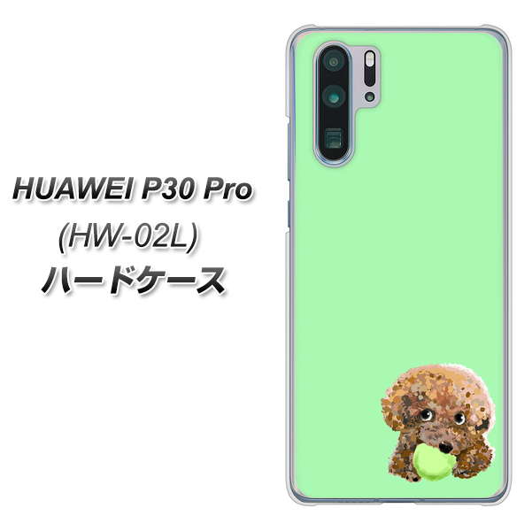 HUAWEI P30 Pro HW-02L docomo YJ055 トイプードル＆ボール（グリーン） ハードケース 背面印刷