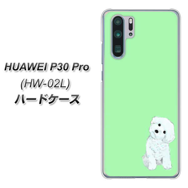 HUAWEI P30 Pro HW-02L docomo YJ071 トイプードルホワイト（グリーン） ハードケース 背面印刷