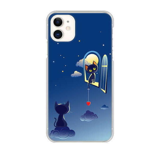 iPhone 11 夜とネコ ハードケース 背面印刷