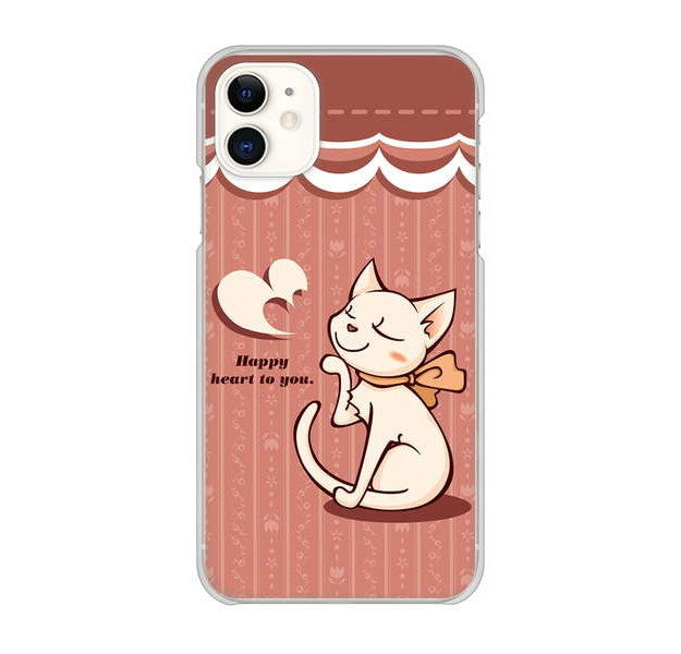 iPhone 11 1102 ネコの投げキッス ハードケース 背面印刷