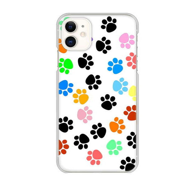 iPhone 11 1108 あしあとカラフル ハードケース 背面印刷