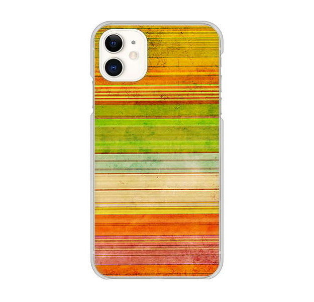 iPhone 11 1324 ビンテージボーダー（色彩） ハードケース 背面印刷