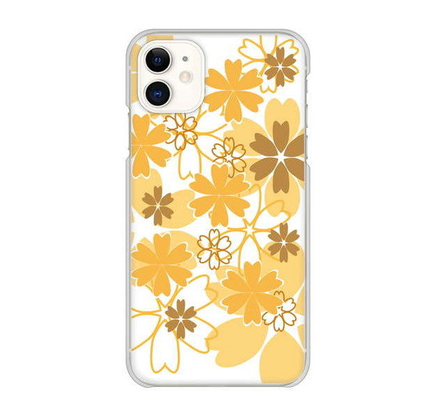 iPhone 11 重なり合う花 ハードケース 背面印刷