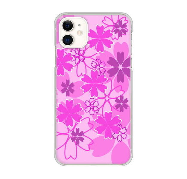 iPhone 11 重なり合う花 ハードケース 背面印刷