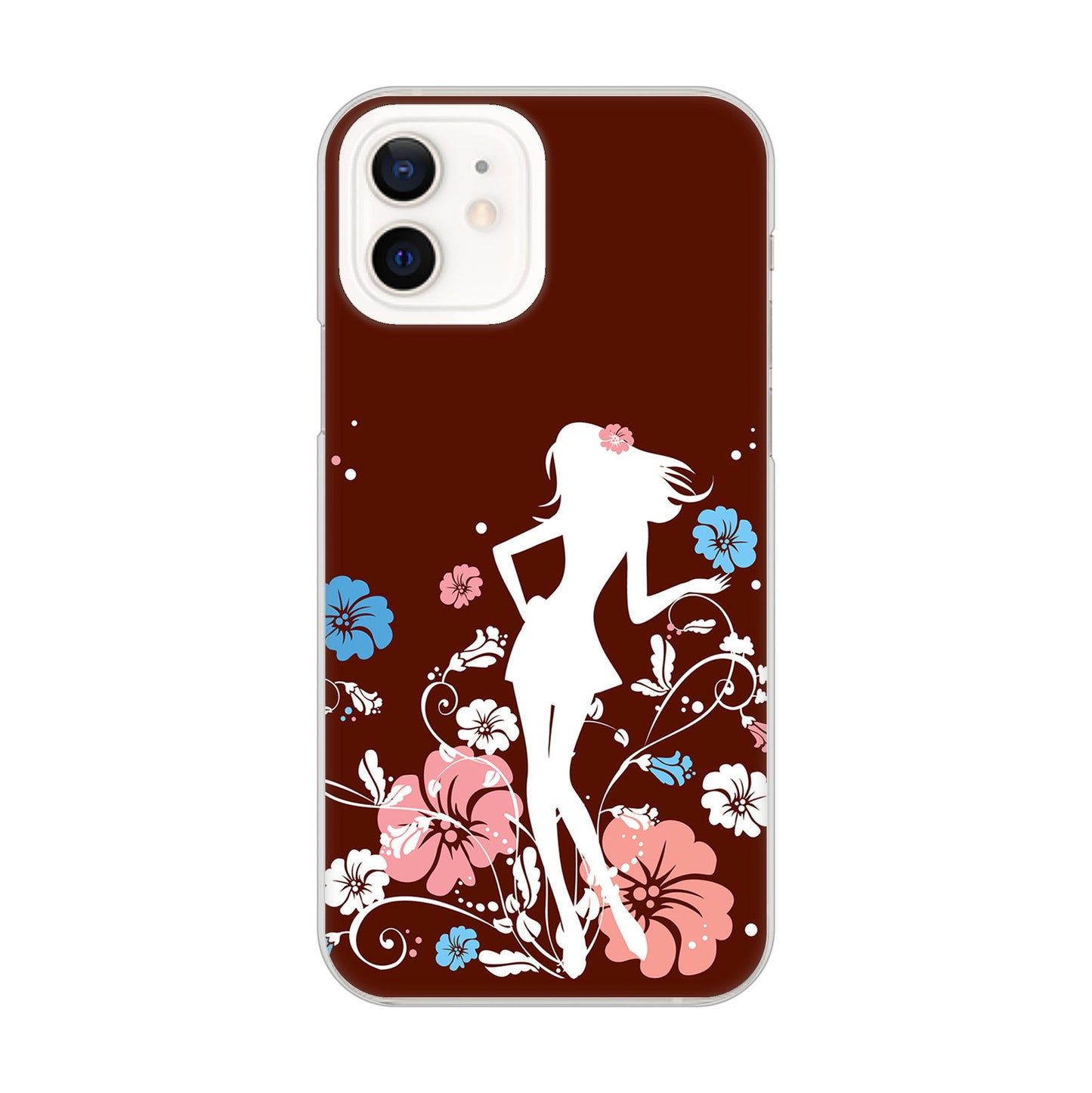 iPhone 12 110 ハイビスカスと少女 ハードケース 背面印刷