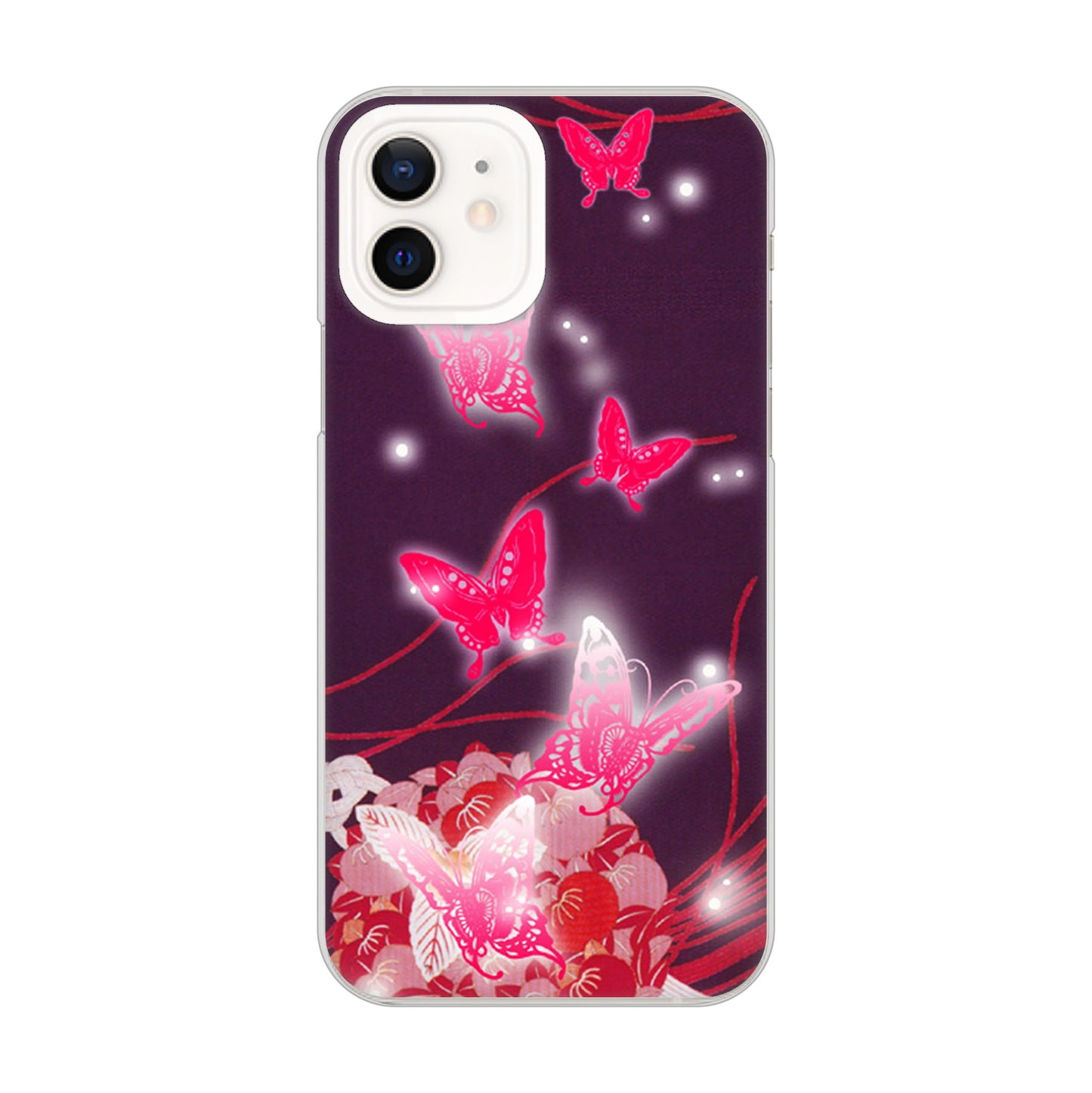 iPhone 12 バタフライ ハードケース 背面印刷
