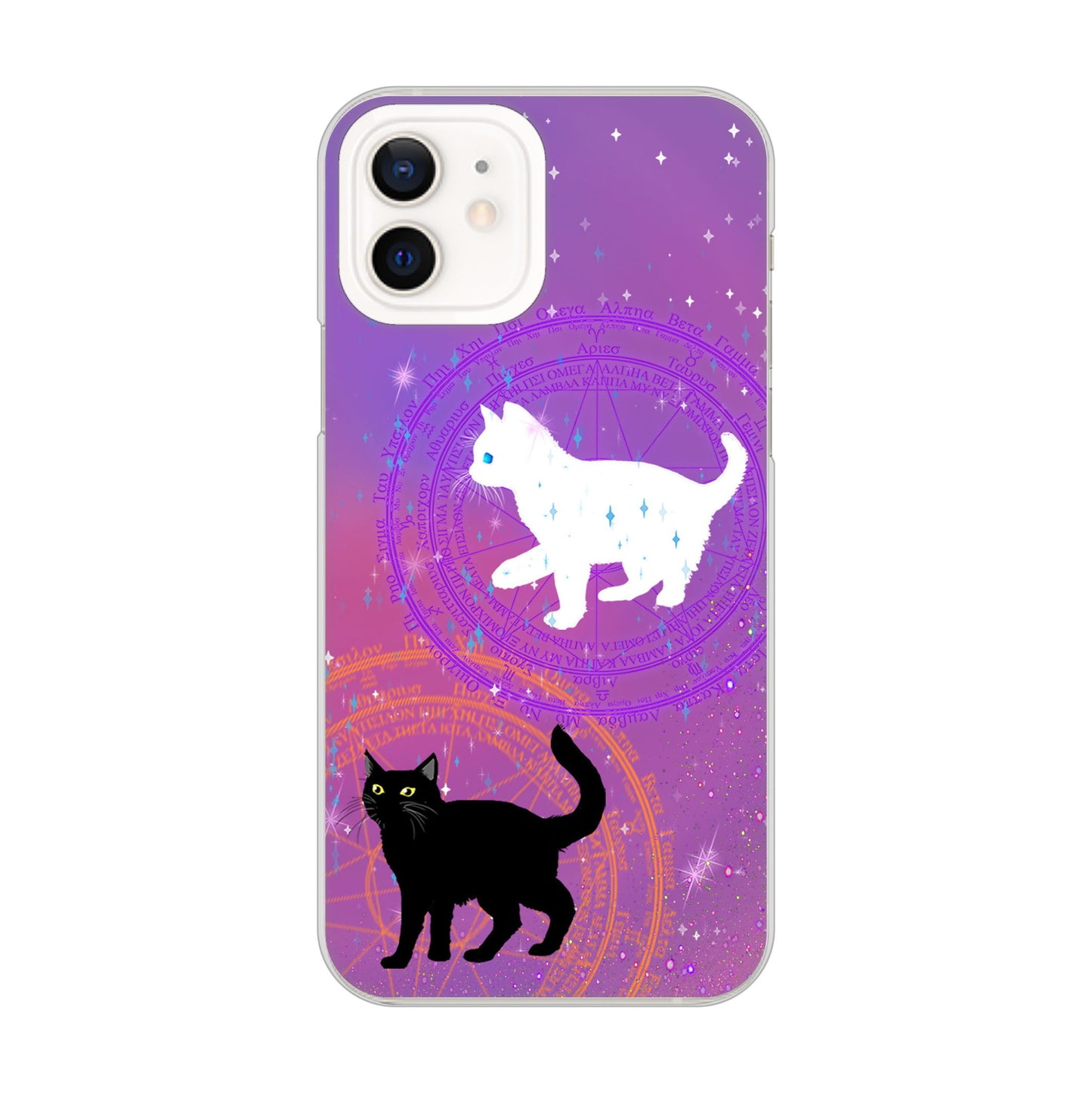 iPhone 12 魔法陣猫 ハードケース 背面印刷