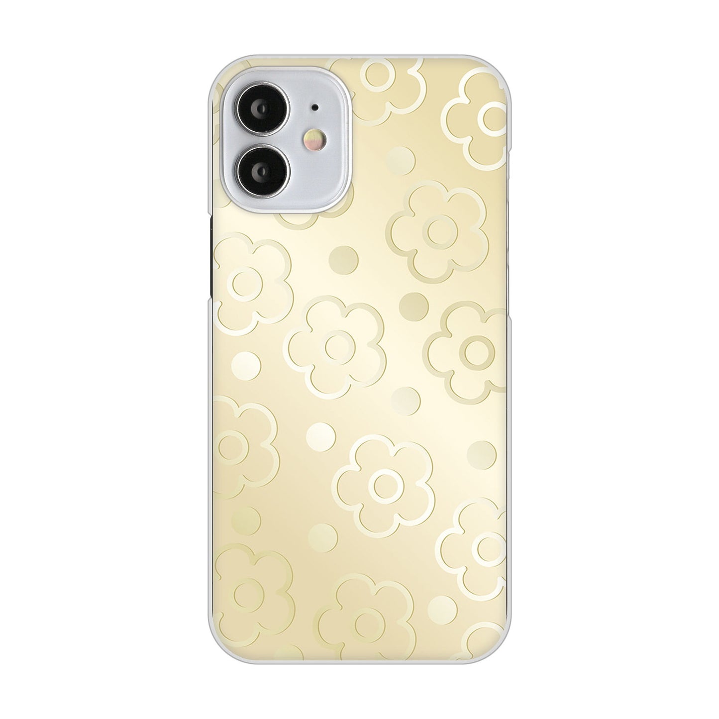 iPhone 12 mini エンボス風デイジーシンプル ハードケース 背面印刷
