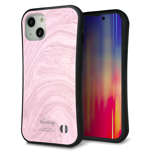 iPhone 13 スマホケース 「SEA Grip」 グリップケース Sライン 【KM873 大理石ラベンダー】 UV印刷