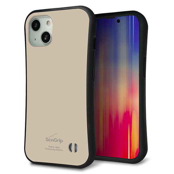 iPhone 13 スマホケース 「SEA Grip」 グリップケース Sライン 【KM928 くすみカラー ベージュ】 UV印刷