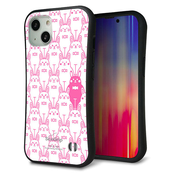 iPhone 13 スマホケース 「SEA Grip」 グリップケース Sライン 【MA914 パターン ウサギ】 UV印刷