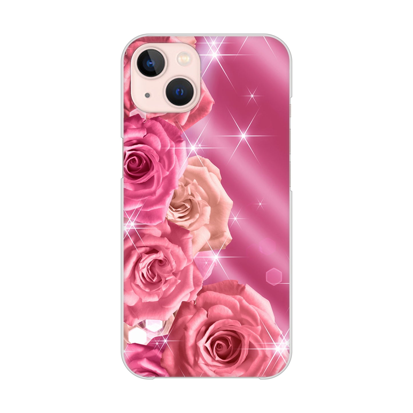 iPhone 13 1182 ピンクの薔薇に誘われて ハードケース 背面印刷