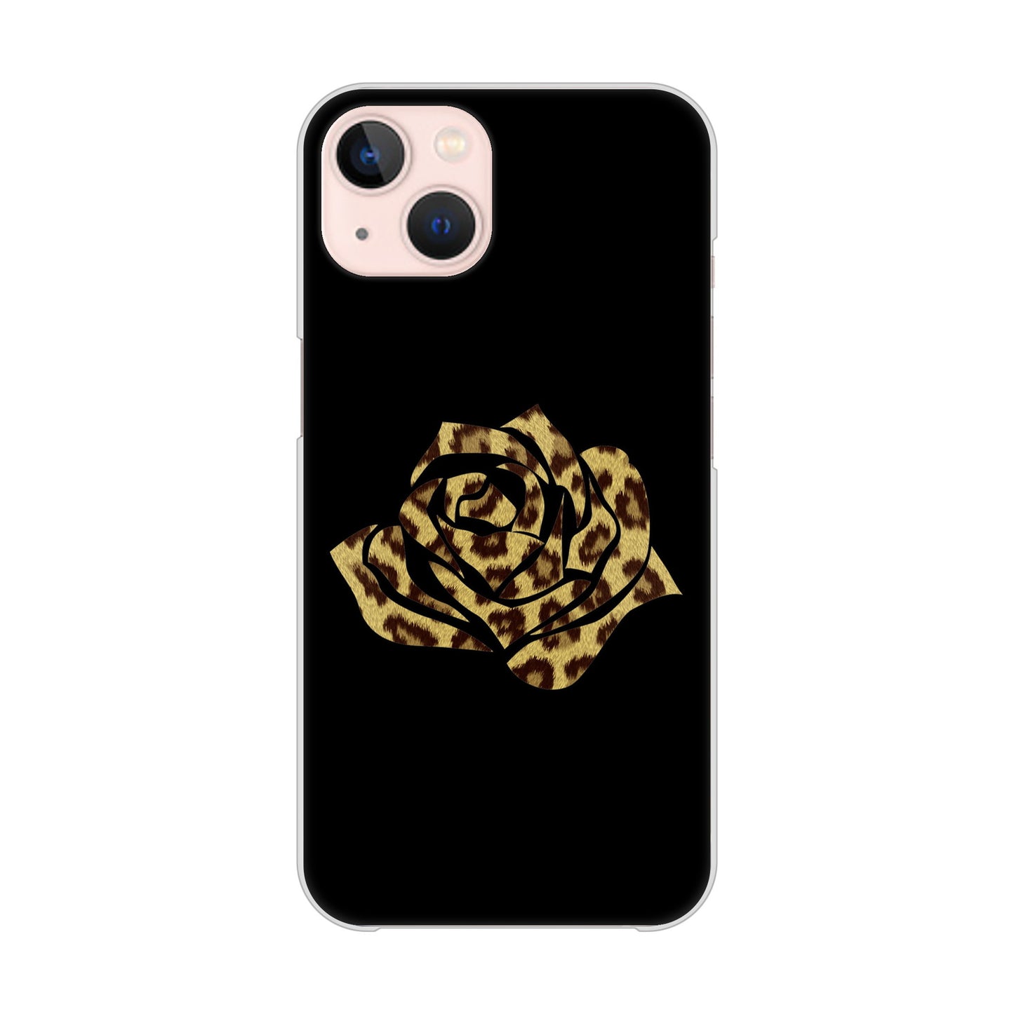 iPhone 13 1184 ヒョウのバラ（茶） ハードケース 背面印刷