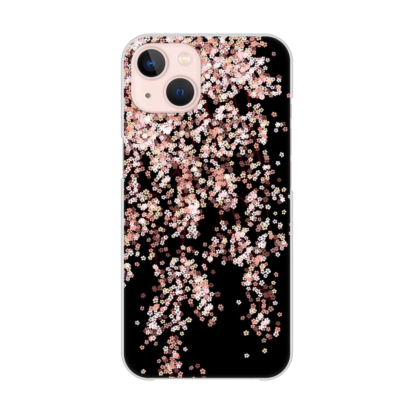 iPhone 13 1244 しだれ桜 ハードケース 背面印刷