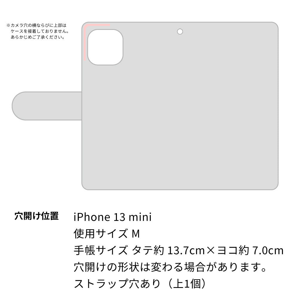 iPhone13 mini 高画質仕上げ プリント手帳型ケース(通常型)【FD825 ボーダーライン02（稲永）】
