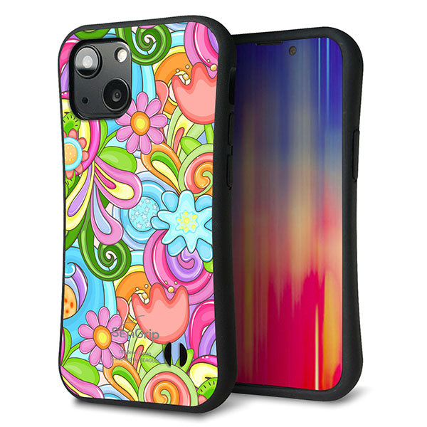 iPhone 13 mini スマホケース 「SEA Grip」 グリップケース Sライン 【713 ミラクルフラワー】 UV印刷