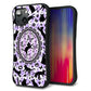 iPhone13 mini スマホケース 「SEA Grip」 グリップケース Sライン 【AG879 ネコがいっぱいダイヤ柄 パープル】 UV印刷