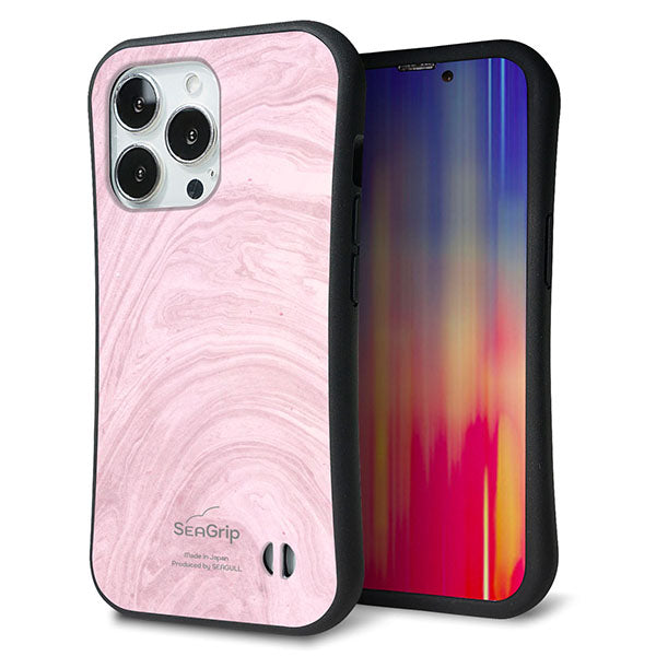iPhone 13 Pro スマホケース 「SEA Grip」 グリップケース Sライン 【KM873 大理石ラベンダー】 UV印刷