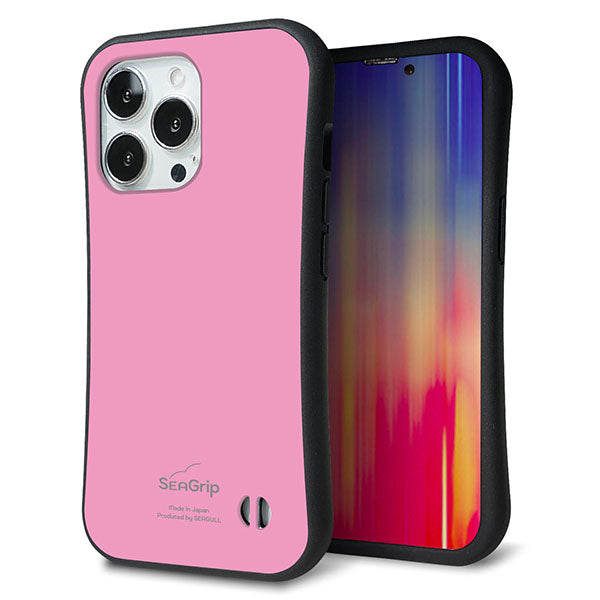 iPhone 13 Pro スマホケース 「SEA Grip」 グリップケース Sライン 【KM899 パステルカラー(パステルピンク)】 UV印刷