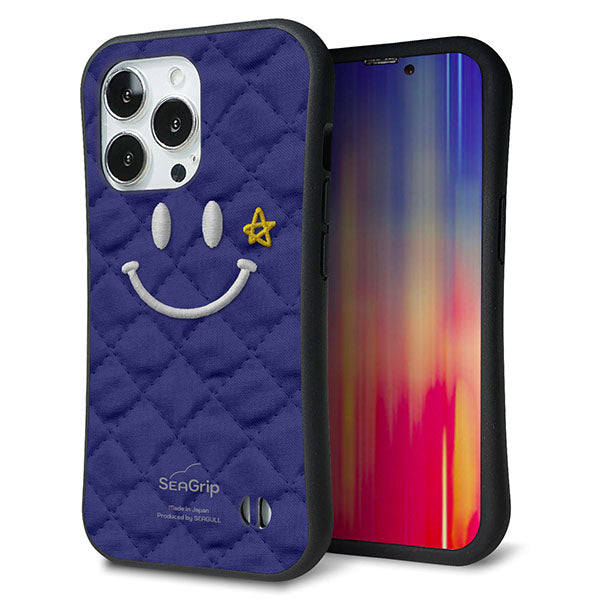 iPhone 13 Pro スマホケース 「SEA Grip」 グリップケース Sライン 【KM935 スマイル スター ブルー 】 UV印刷