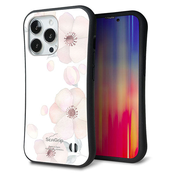 iPhone 13 Pro スマホケース 「SEA Grip」 グリップケース Sライン 【SC948 ドゥ・フルール(ホワイト)】 UV印刷