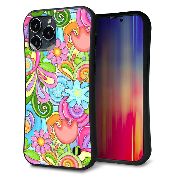 iPhone 13 Pro Max スマホケース 「SEA Grip」 グリップケース Sライン 【713 ミラクルフラワー】 UV印刷