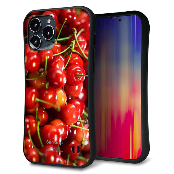 iPhone 13 Pro Max スマホケース 「SEA Grip」 グリップケース Sライン 【MA883 チェリー】 UV印刷