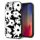 iPhone14 強化ガラス＆TPUスマホケース ガラプリ【SC915 花柄モノトーン 04】