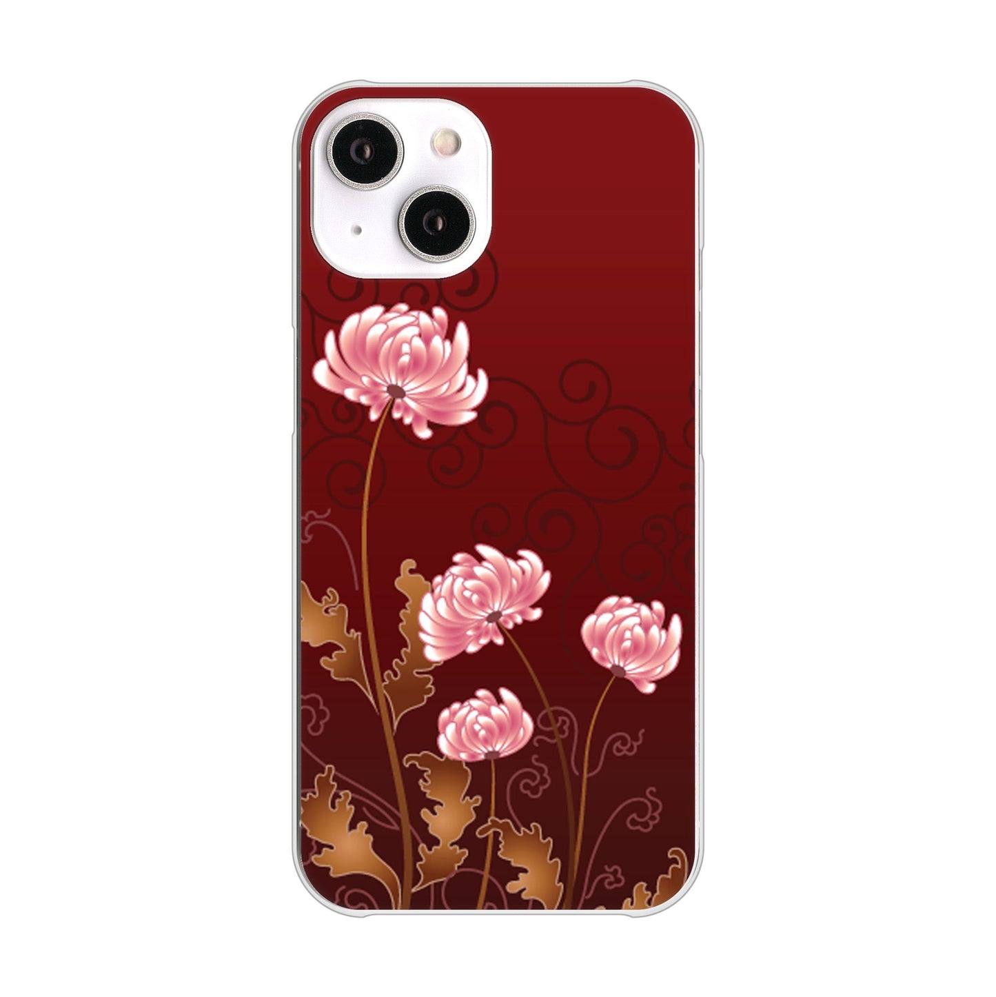 iPhone 14 375 優美な菊 ハードケース 背面印刷