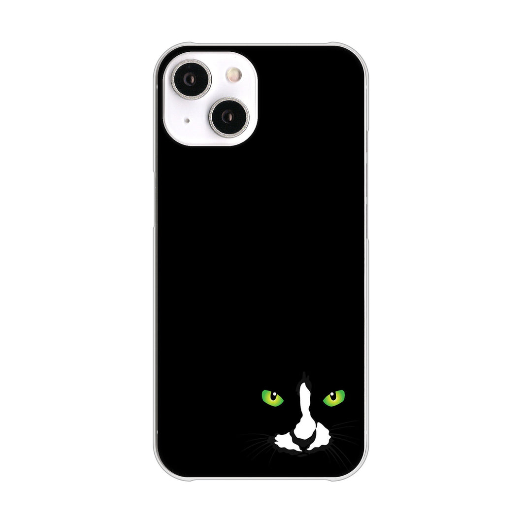 iPhone 14 398 黒ネコ ハードケース 背面印刷