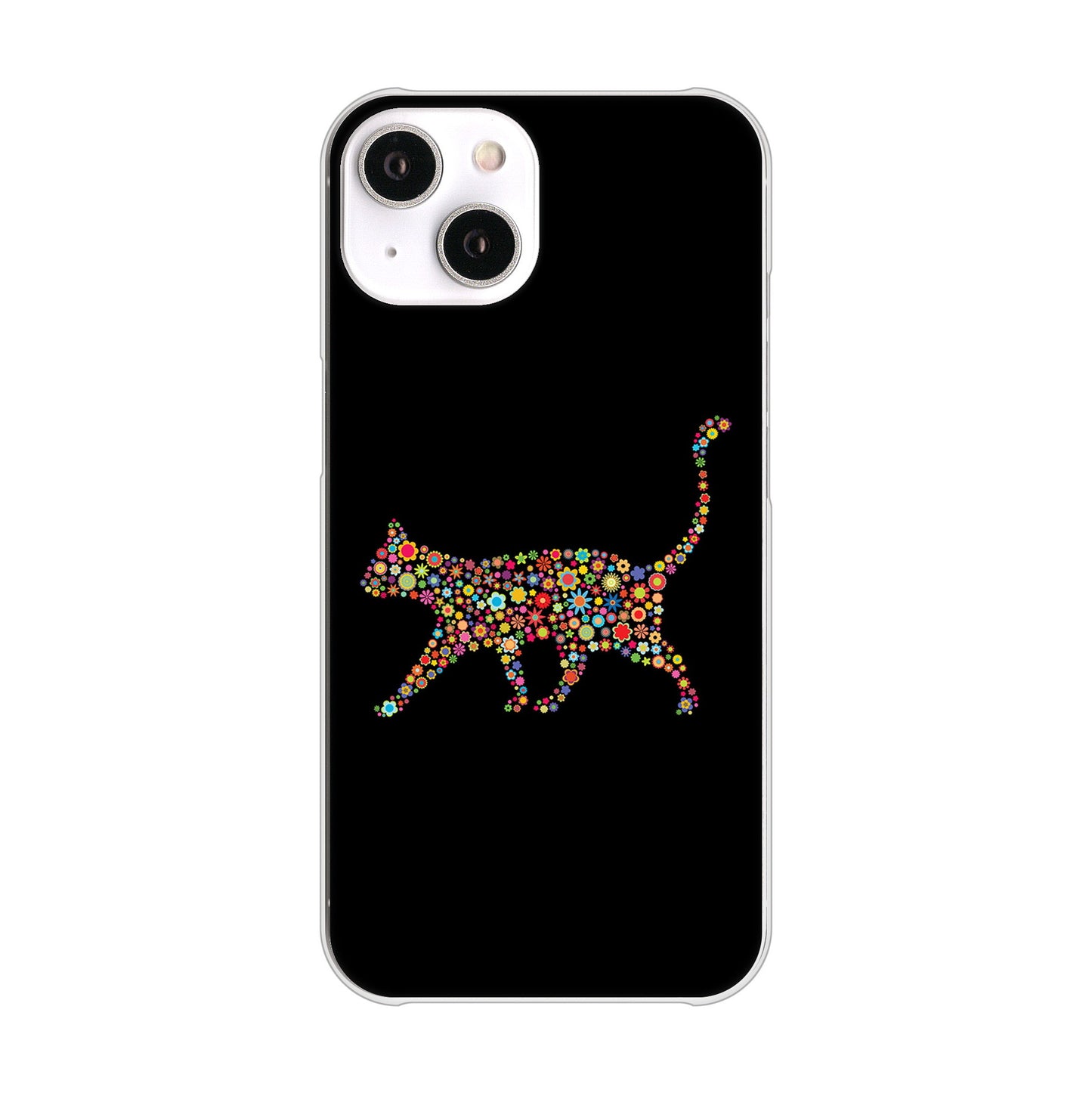 iPhone 14 406 カラフルキャット ハードケース 背面印刷
