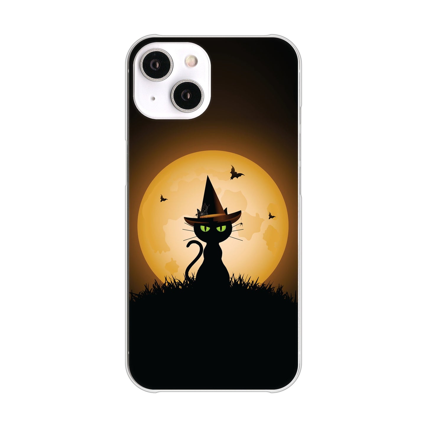 iPhone 14 夜とネコ ハードケース 背面印刷